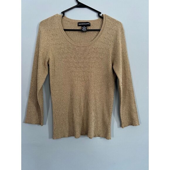 Norton McNaughton - Womens Gold Shimmer Sweater Sz. MD - Picture 1 of 5